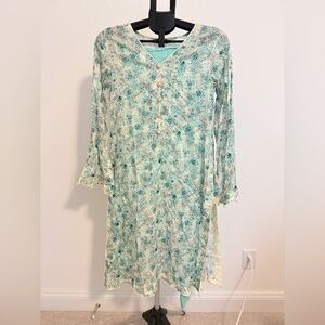 Blue and White Floral Salwar Kameez